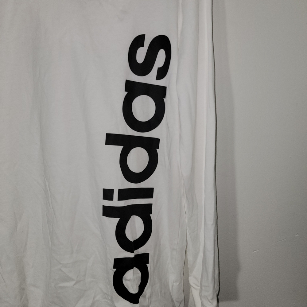 Adidas Tee Shirt Hoody Boys Large 14/16 White - Picture 3 of 7
